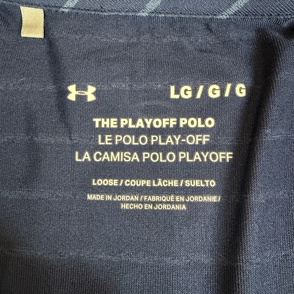 Under Armour Men's Navy Striped Polo Shirt - Picture 2 of 6